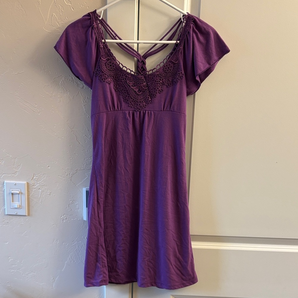 Elegant Purple Lace Nightgown
